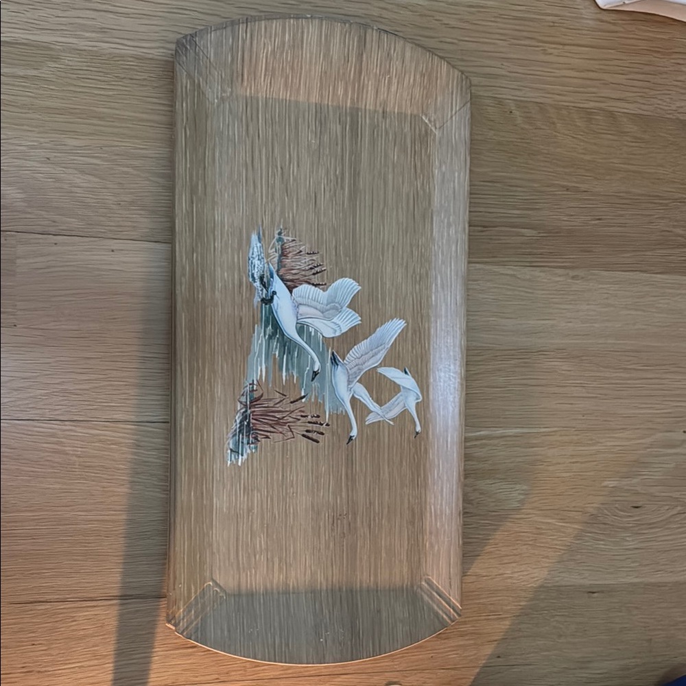 Wooden Tray with Floral Design